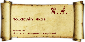 Moldován Ákos névjegykártya
